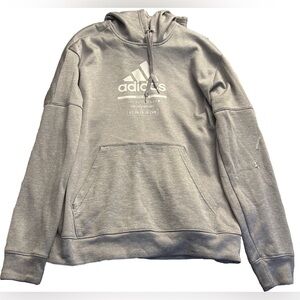 Light-gray adidas athletic hoodie